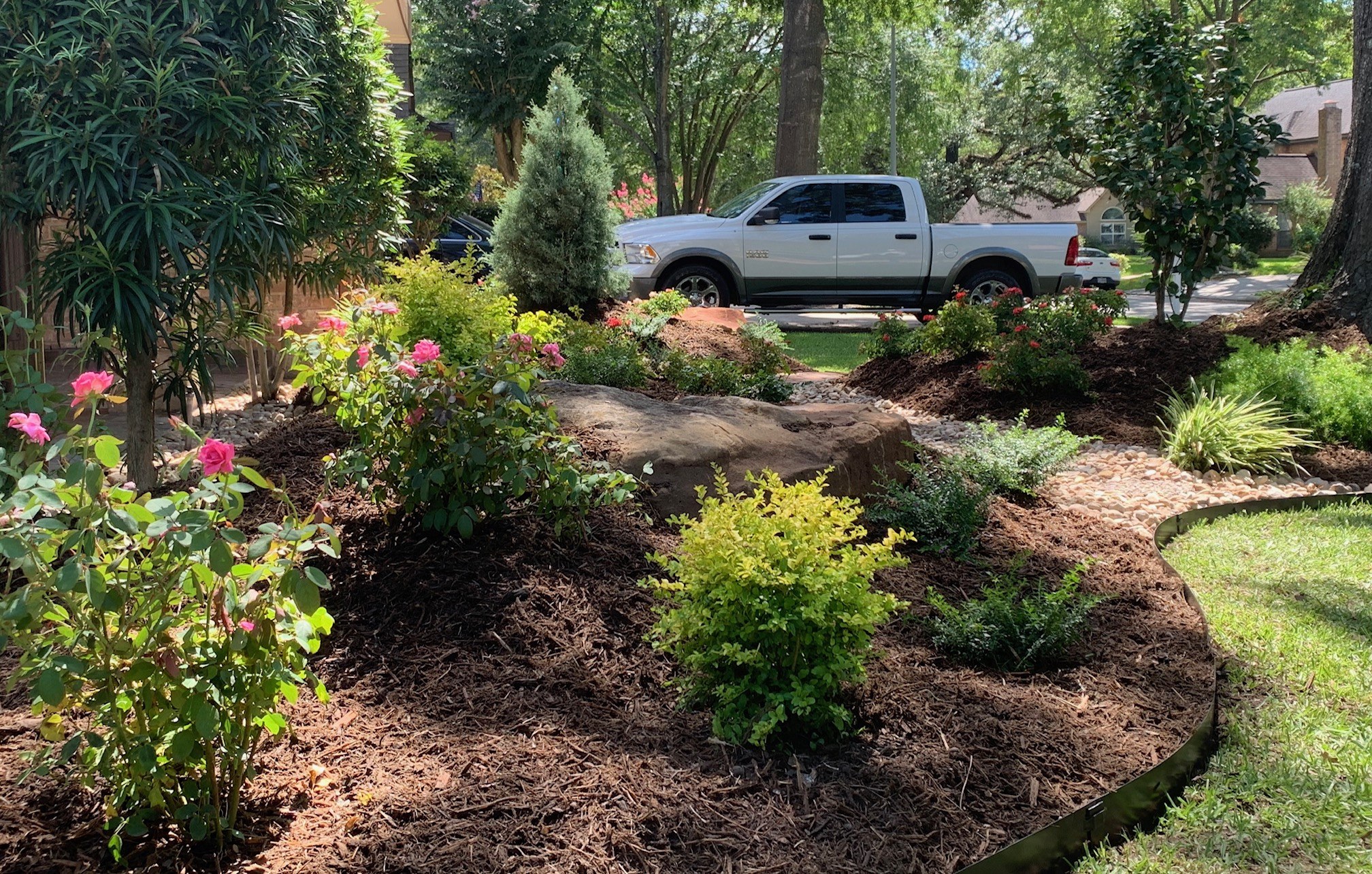 Front-Yard Planted Beds in Spring, TX