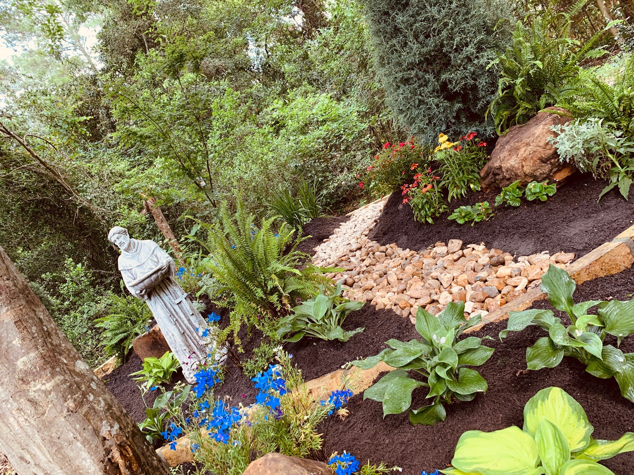 Woodland shade garden in Crighton Woods — after
